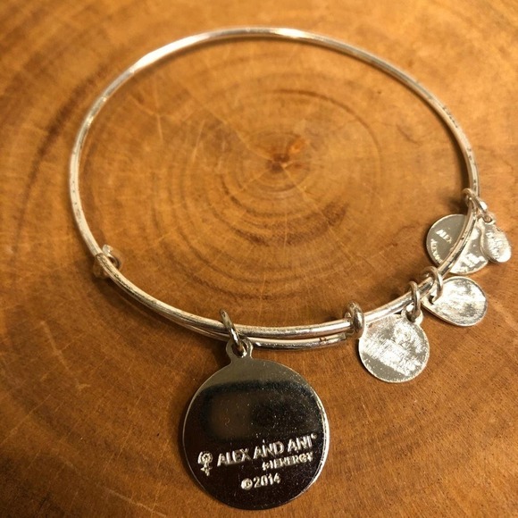 Alex and Ani sliver bangle with blue charm - Picture 3 of 3